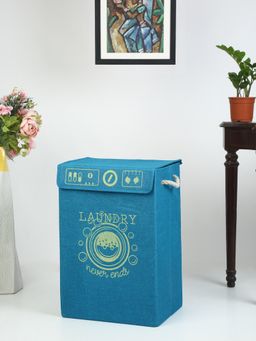 HOSTA HOMES - Jute Cotton Printed Foldable Laundry Bag