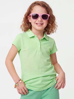 United Colors of Benetton - Green Collar Neck Regular Fit Solid Polo T-Shirt