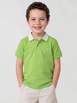 United Colors of Benetton - Green Regular Fit Solid Polo T-Shirt