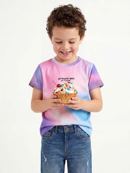 United Colors of Benetton - Multi Color Regular Fit Round Neck Ombre T-Shirt