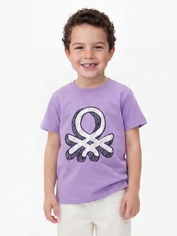 United Colors of Benetton - Purple Regular Fit Round Neck Printed T-Shirt