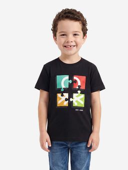 United Colors of Benetton - Black Regular Fit Round Neck Graphic Print T-Shirt