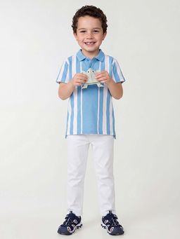 United Colors of Benetton - Blue Stripes Regular Fit Polo T-Shirt