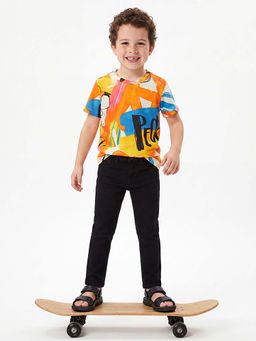 United Colors of Benetton - Orange Printed Regular Fit T-Shirt