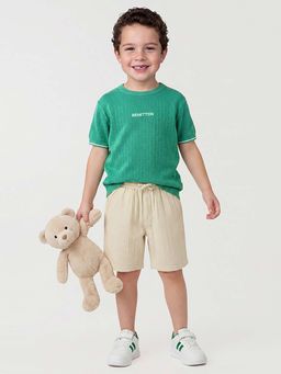 United Colors of Benetton - Green Self Design Regular Fit Sweater