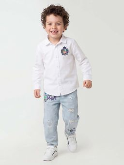 United Colors of Benetton - Regular Fit Spread Collar Oxford Shirt White