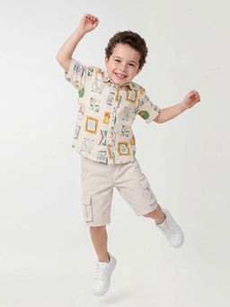 United Colors of Benetton - Relaxed Fit Spread Collar Printed Shirt