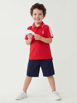United Colors of Benetton - Red Relaxed Fit Solid Polo T-shirt