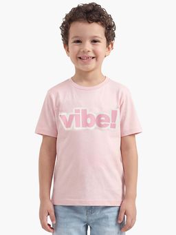 United Colors of Benetton - Peach Relaxed Fit Round Neck Printed T-shirt