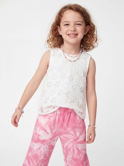 United Colors of Benetton - White Regular Fit Round Neck Self Design Top