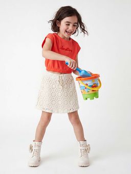 United Colors of Benetton - Rust Pure Cotton Half Sleeves Top