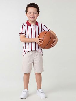 United Colors of Benetton - White Pure Cotton Stripes Polo T-Shirt