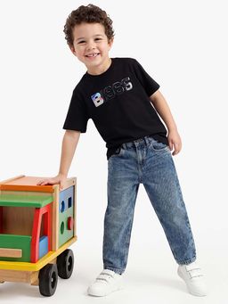 United Colors of Benetton - Black Pure Cotton Typography T-Shirt