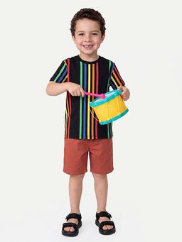 United Colors of Benetton - Multi-Color Pure Cotton Stripes T-Shirt