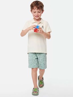 United Colors of Benetton - Green Pure Cotton Printed Shorts