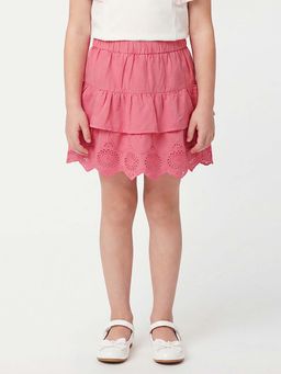 United Colors of Benetton - Coral Pure Cotton Embroidered Skirt