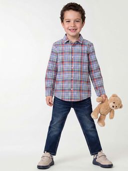 United Colors of Benetton - Blue Lyocell Checks Shirt
