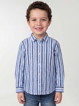 United Colors of Benetton - Blue Regular Fit Collar Stripes Shirt