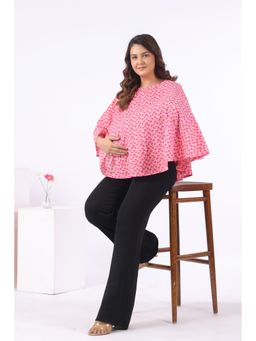 CRAFIQA - Pink Tropical Tiny Blooms Cotton Nursing Cover