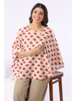CRAFIQA - Cream Ruby Sparrow Trail Cotton Nursing Cover