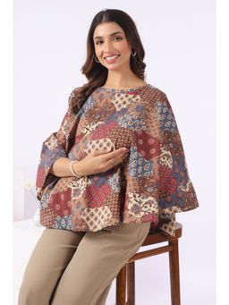 CRAFIQA - Multi-Color Earthy Bloom Cotton Nursing Cover