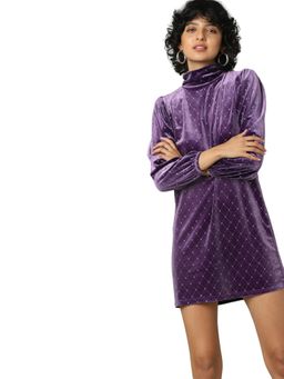ONLY - Women Embellished Purple Dress