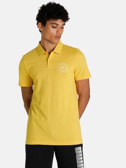 Puma - Graphic Mens Yellow Polo T-Shirt