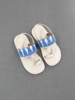 The Madras Trunk - Kids Blue Kolhapuris