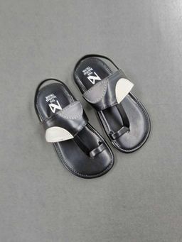 The Madras Trunk - Kids Black Kolhapuris