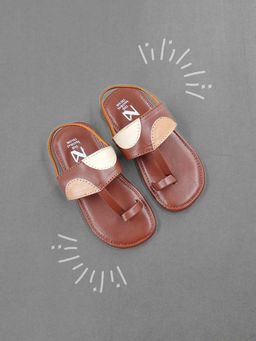 The Madras Trunk - Kids Brown Kolhapuris