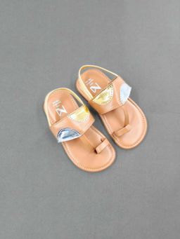 The Madras Trunk - Kids Tan Kolhapuris