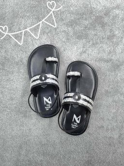The Madras Trunk - Kids Silver Kolhapuris