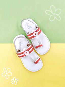 The Madras Trunk - Kids Red Kolhapuris
