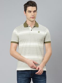 Beverly Hills Polo Club - Pre-dinner Yarn Dye Stripe Green Polo T-shirt