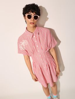 ONLY - Women'S Striped Regular Fit Pink Dress