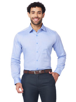Raymond - Men Blue Solid Formal Shirt