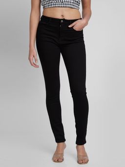 Spykar - Women Black Lycra Skinny Fit Regular Length Jeans (adora)