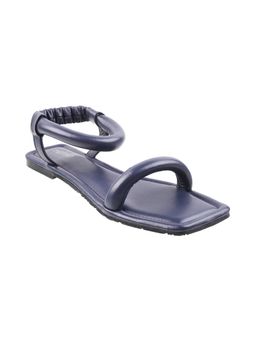 Metro - Womens Navy-Blue Flat SandalsMetro Women Solid Navy Blue Flats