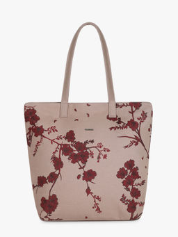 EcoRight - Beige Floral Printed Organic Cotton Tote Bag