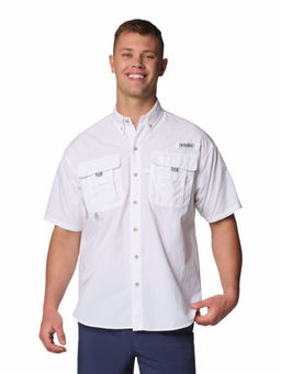 Columbia - White Solid Regular Fit Shirt
