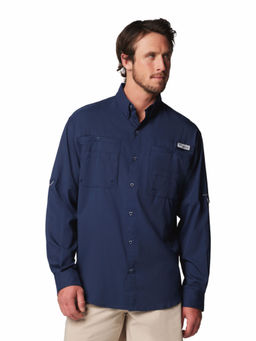 Columbia - Navy Blue Solid Regular Fit Shirt