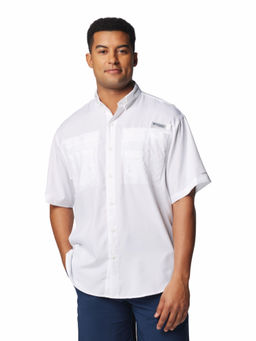 Columbia - White Solid Regular Fit Shirt