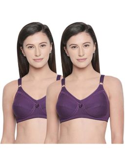 Bodycare - B, C & D Cup Perfect Coverage Bra In 100% Cotton-Pack Of 2 - Purple