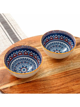 Femora - Blue Authentic Mediterranean Design Serving Bowls (Pack of 2)