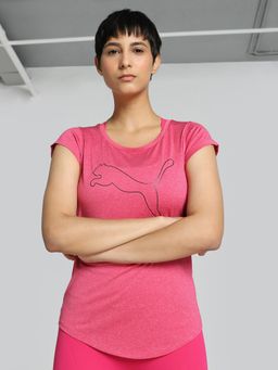 Puma - Performance Heather Cat Womens Pink T-Shirt
