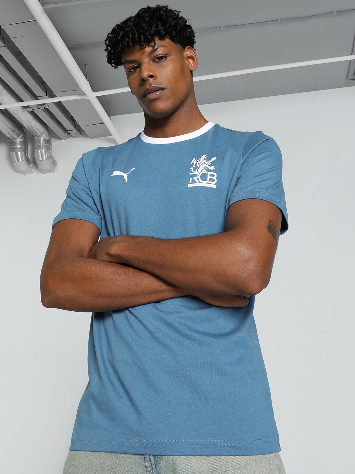 Buy Puma X Rcb Athleisure 1 Mens Blue T-Shirt Online