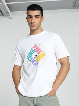 Puma - Swap Typography Mens White T-Shirt