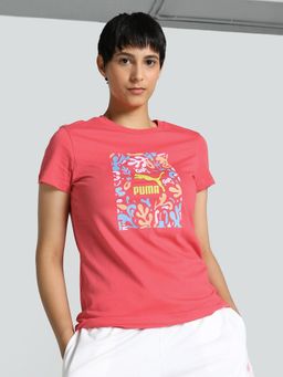 Puma - Classics Printed Womens Red T-Shirt