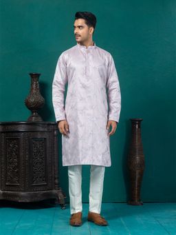 EKYAA - Abstract All over Sequin Embroidery Mauve Kurta