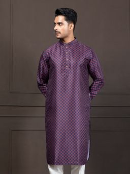 EKYAA - Men Ethnic Motifs Printed Blue Kurta